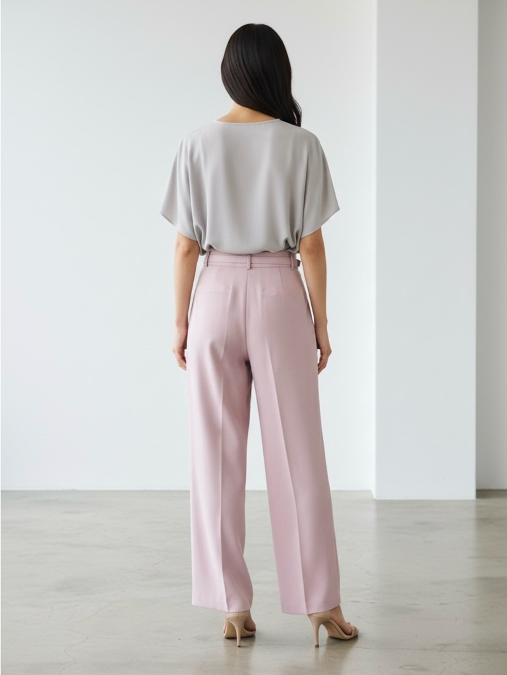 ✨ Express High-Rise Wide Leg Pants w/ Belt – Blush Pink – Size 6 Long (6L) ✨ - Picture 2 of 7
